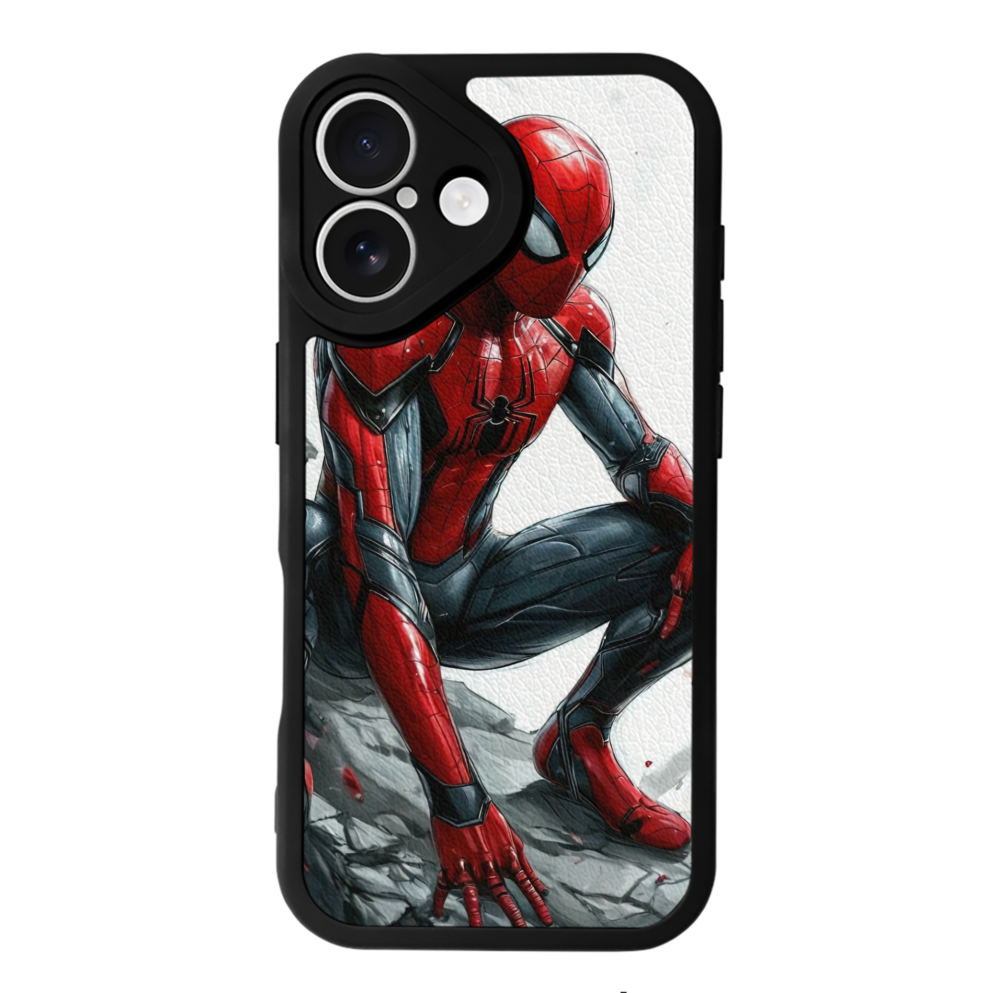 （画像用） Spider Man スパイダーマン 【iPhone 16シリーズ対応】シリコンスマホケース（レザー調） 材質：シリコン